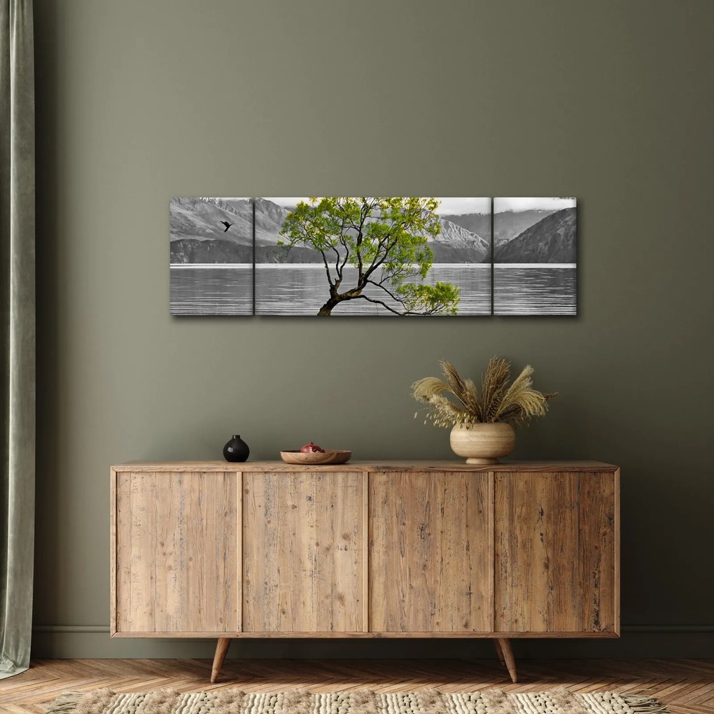 Obraz drzewa na środku jeziora (170x50 cm)