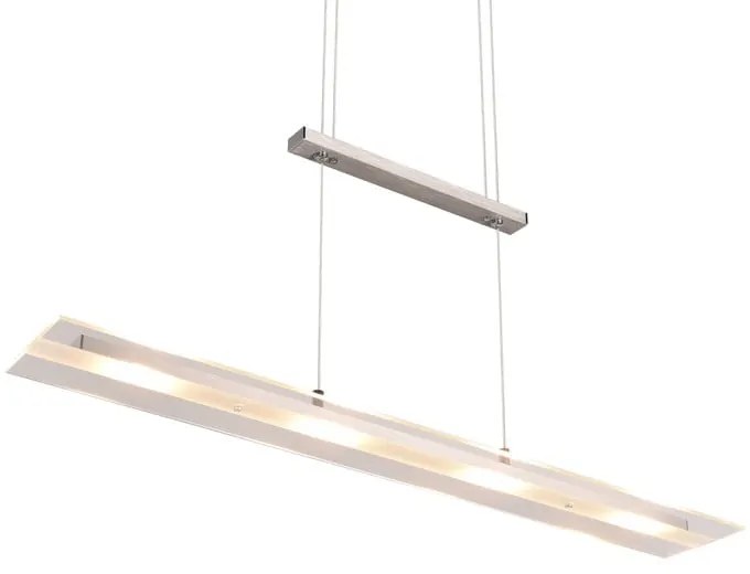 Szara lampa wisząca LED ze szklanym kloszem Milos – Trio