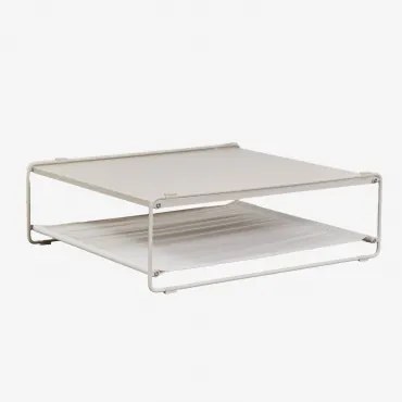 Stolik Pomocniczy Do Ogrodu, Który Można Przekształcić W Pufę, Wykonany Ze Stali Amaro Kremowa Tapioca - Dark Blue - Sklum