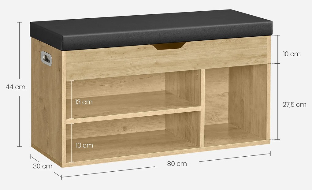 Siedzisko z szafką na buty dąb artisan A3-H86