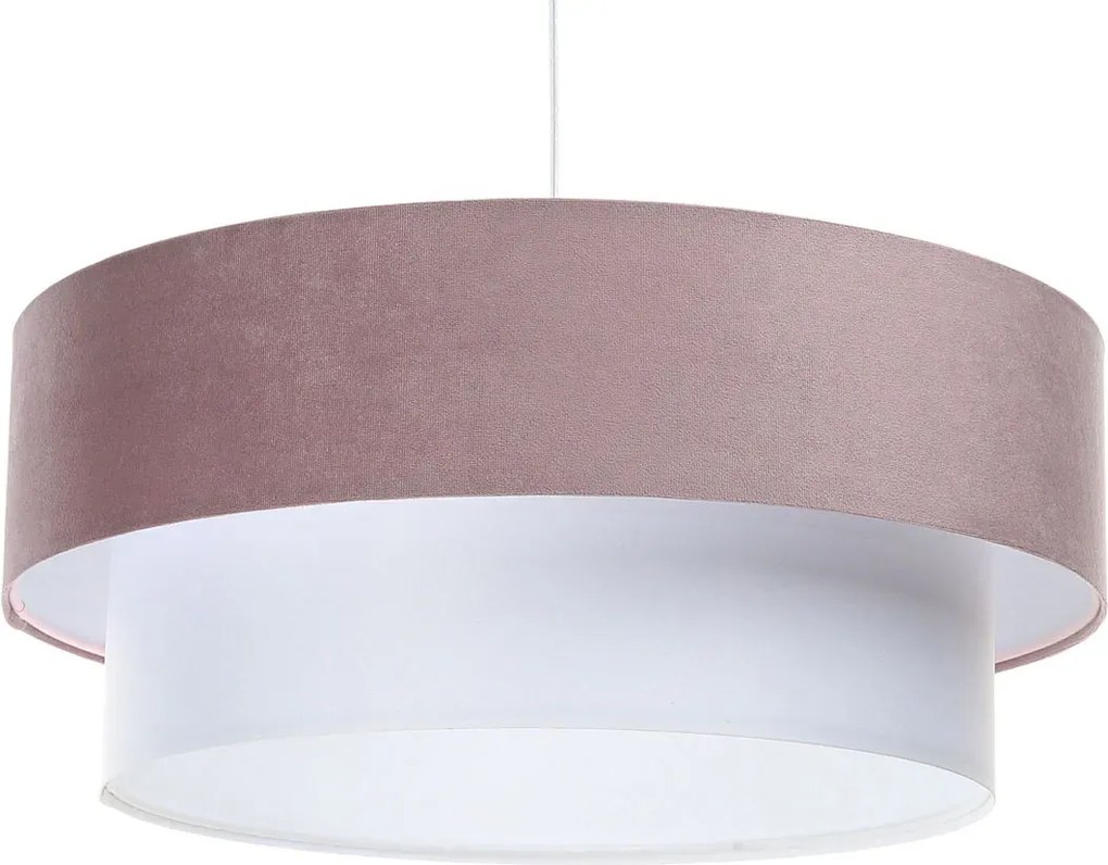 Biało-różowa lampa wisząca z dwuczęściowym abażurem - S434 M4-L48