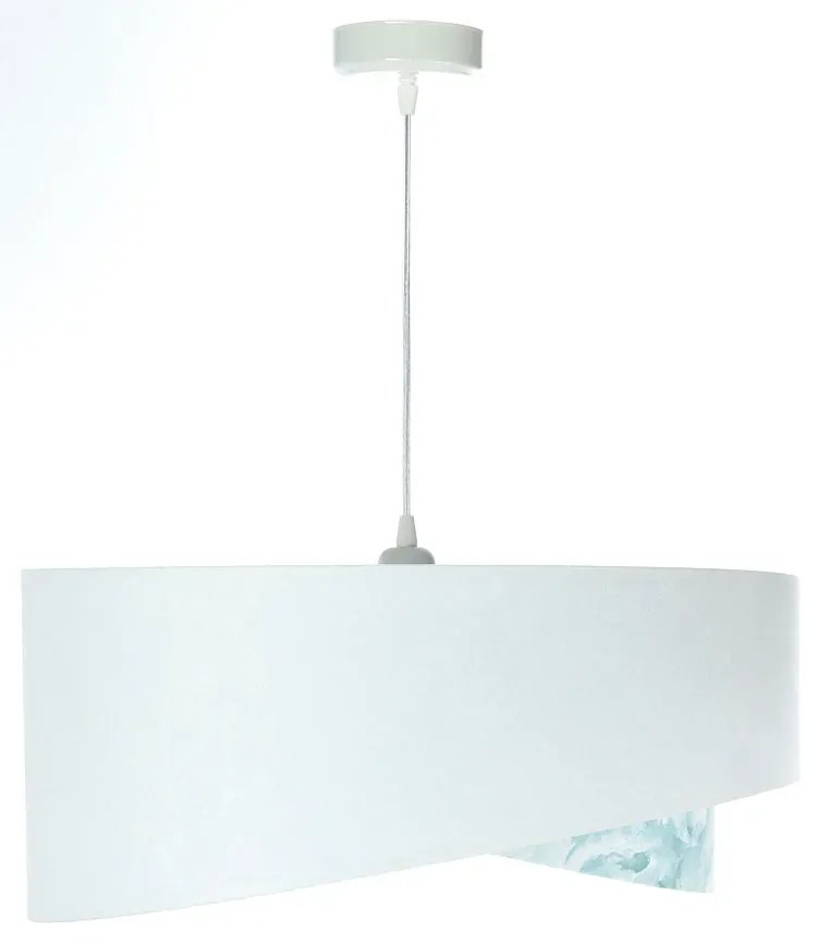 Biało-niebieska lampa wisząca z abażurem T4-A35