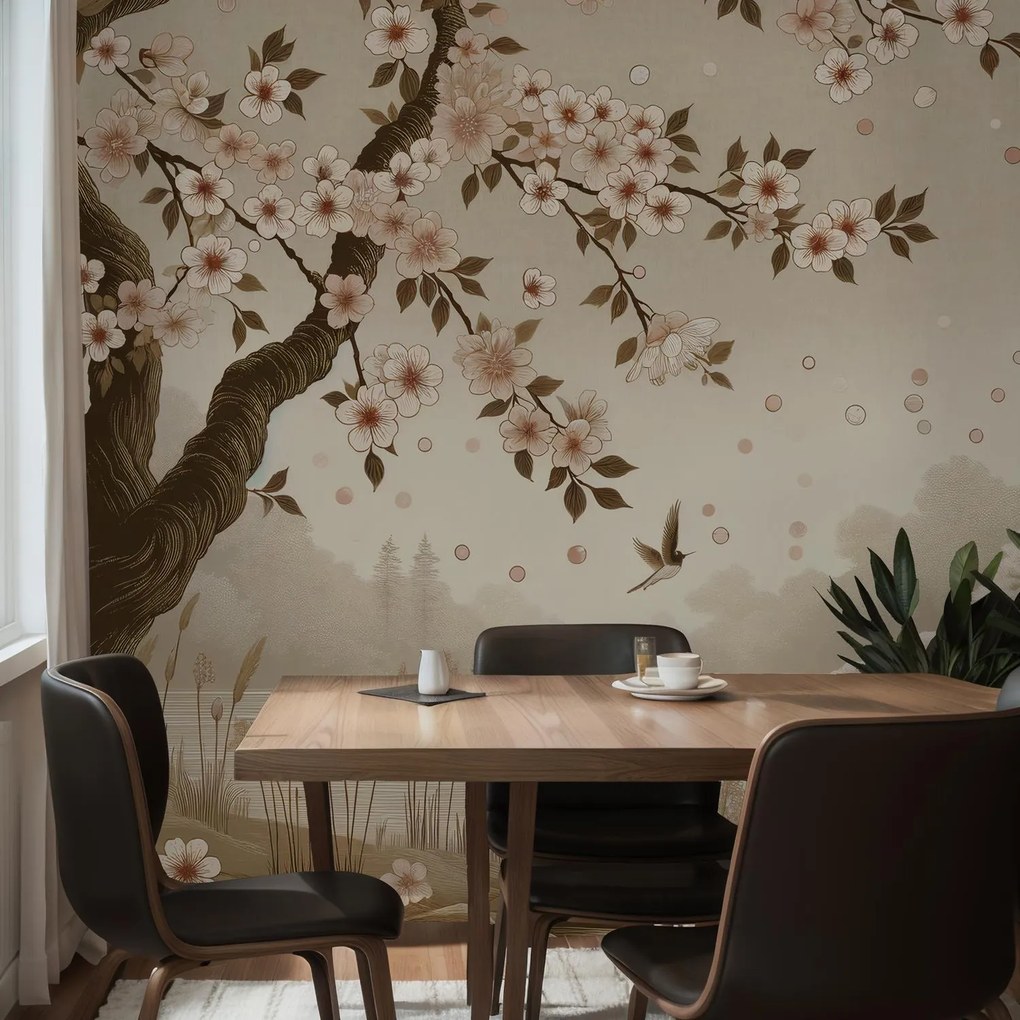 Fototapeta - Sakura nad rzeką (196x136 cm)
