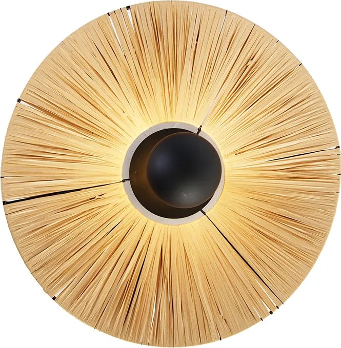 Rustykalna lampa ścienna czarna ze sznurkiem 45 cm - Leia