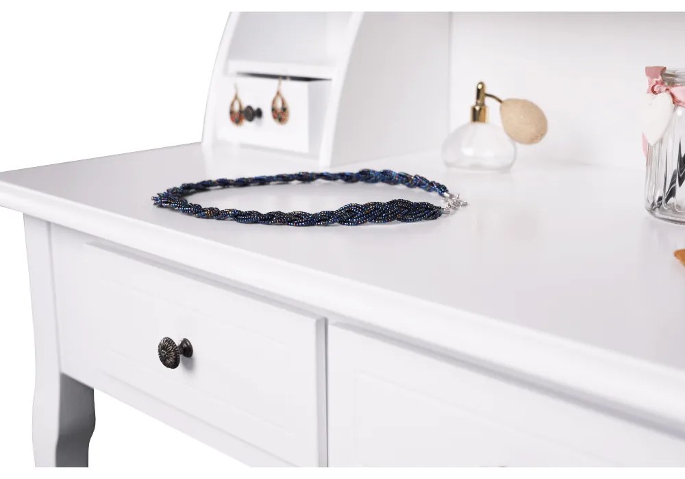 Ozdobny stolik ze stołkiem RODES NEW, biały