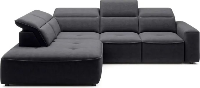 Narożnik COLOMBO L Lewostronny z elektryczną funkcją spania pojemnikiem ELEMENT 01 Grafitowy WERSAL