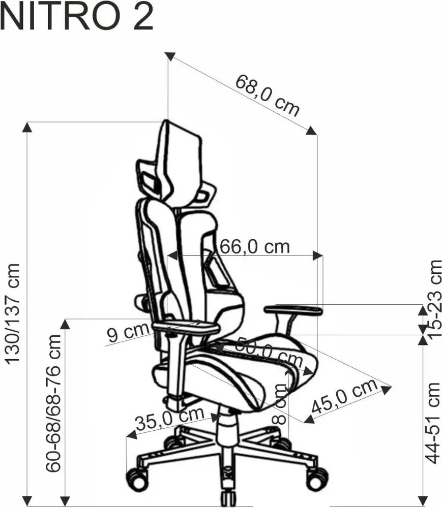Fotel gamingowy NITRO 2 szary/czarny HALMAR