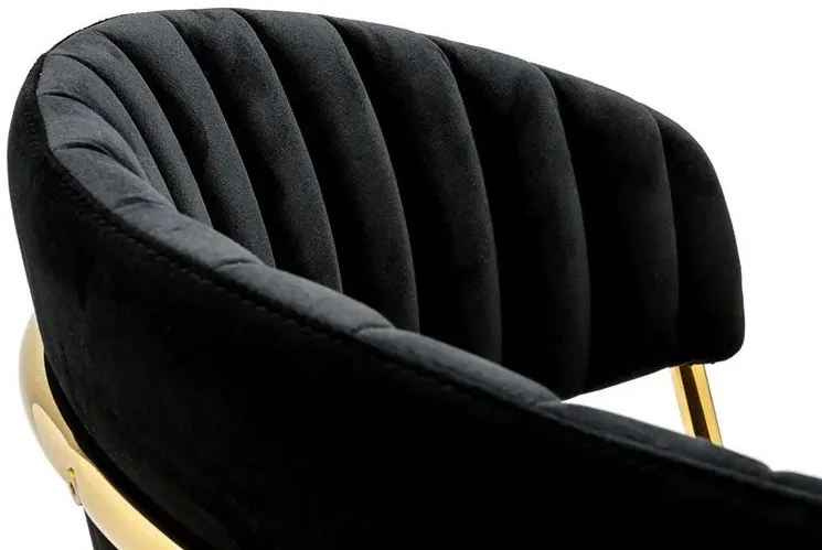 Czarne tapicerowane krzesło pikowane w stylu glamour - Olva 2X