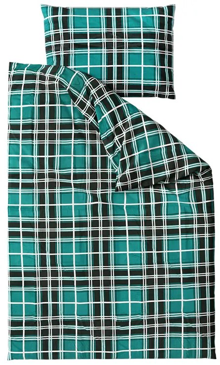 PrzytulneMieszkanie.pl PrzytulneMieszkanie.pl Flanelowa pościel KOSTKA zielona Rozmiar pościeli: 2 szt 70 x 90 cm | 200 x 220 cm