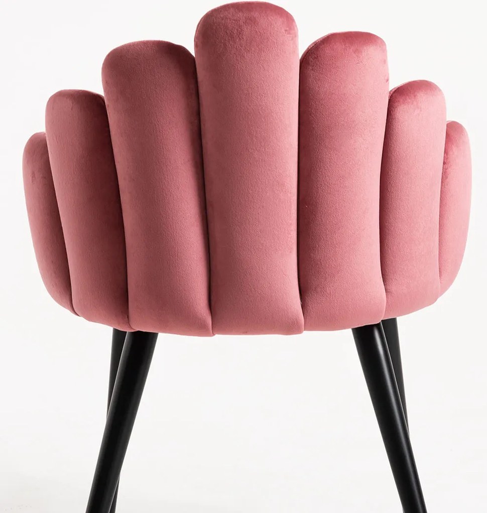 Zestaw 4 Krzese Hand Aksamitne Czarne Nogi