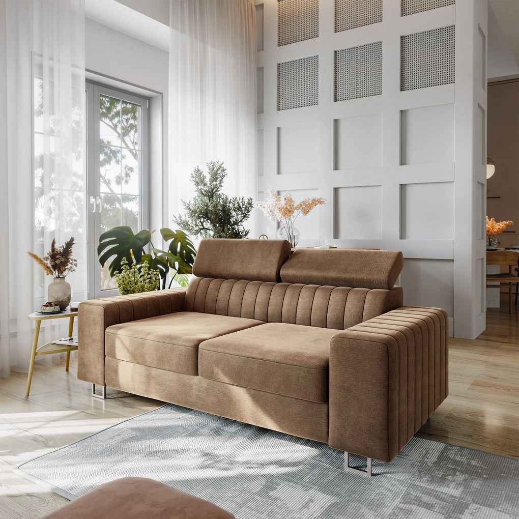 Masseno Sofa SOLAN z funkcją spania - Beżowy - MONOLITH 09