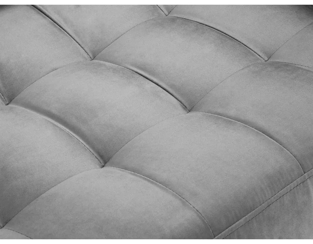 Jasnoszara aksamitna sofa Milo Casa Santo, 174 cm