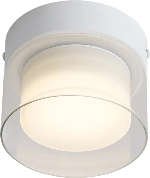 Nowoczesna lampa sufitowa biała z przezroczystym szkłem - Puck