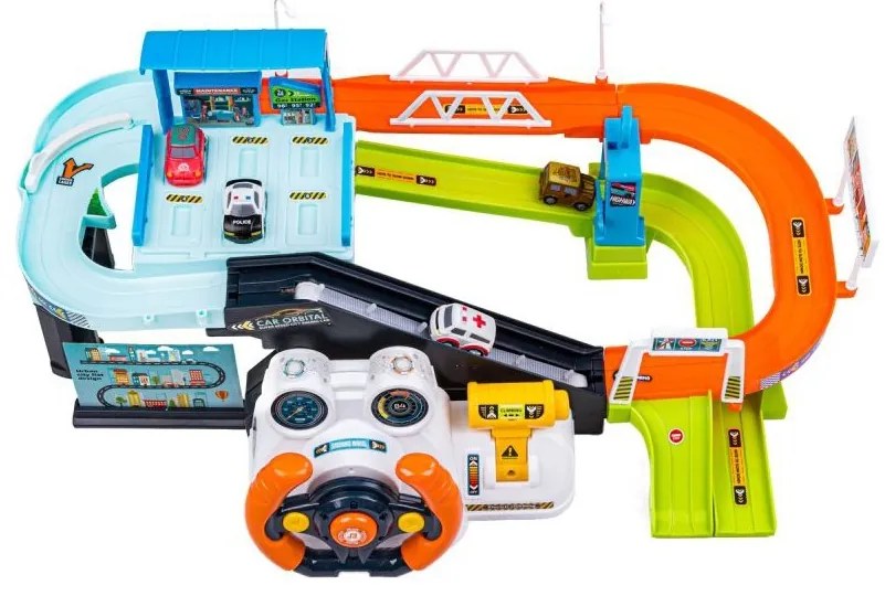 Woopie parking garaż z interaktywną kierownicą + 4 auta