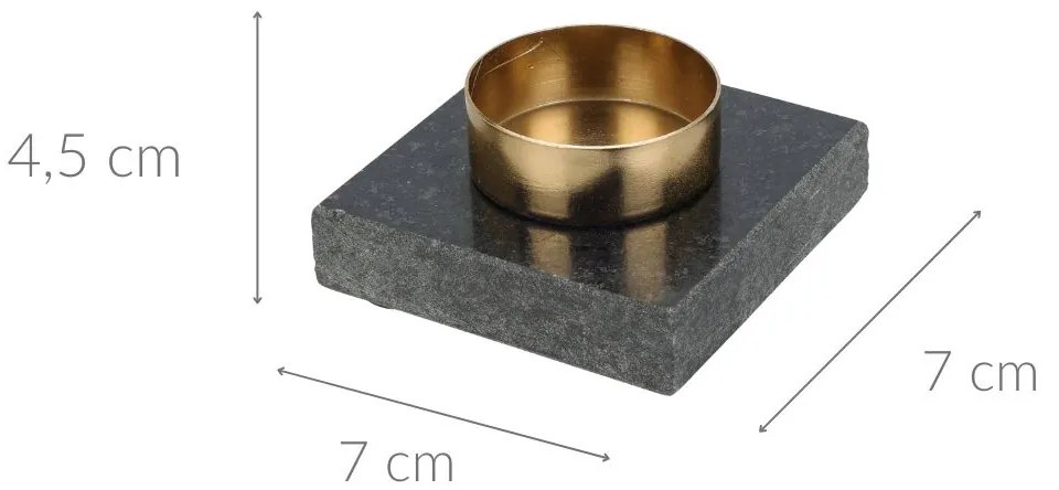 Świecznik na tealight, granitowa podstawa, 7 cm