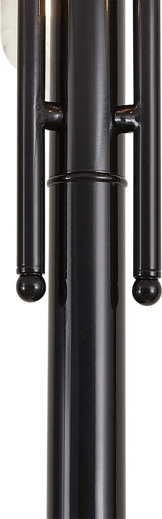 Nowoczesna lampa zewnętrzna czarna z miedzią 235 cm 3-źródła światła IP44 - Kansas