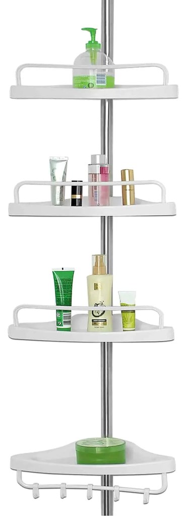 Teleskopowy regał do prysznica DELMO, 92-306cm, biała Deuba