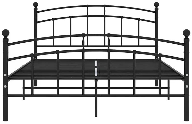 Czarne metalowe łóżko małżeńskie 200x200 cm - Serafi