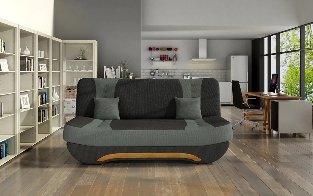 Sofa rozkładana z funkcją spania EWA II czarna/szara ELTAP