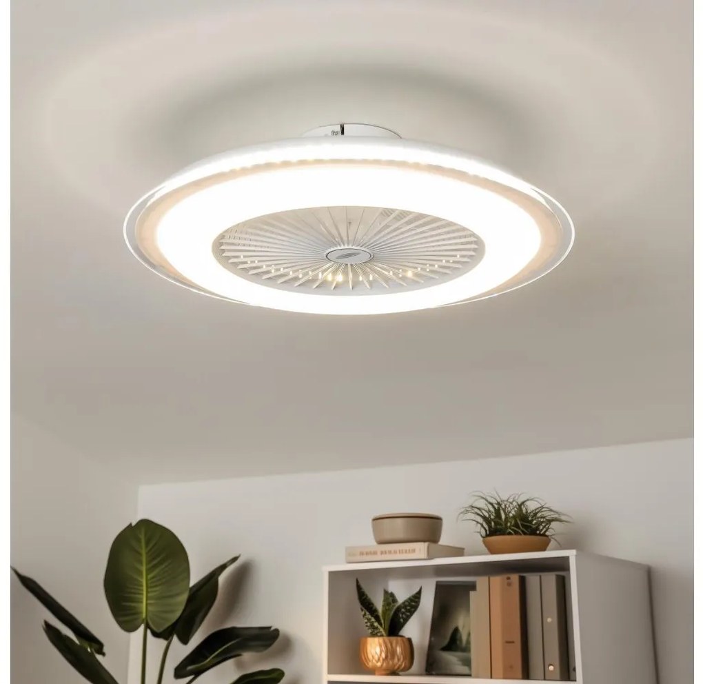 Brilagi - LED ściemnialna lampa z wentylatorem RONDA LED/48W/230V biała + DO