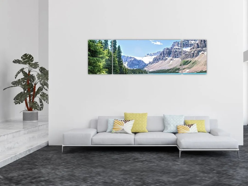 Obraz alpejskiego jeziora (170x50 cm)