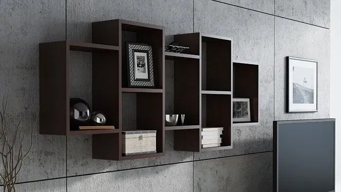 Ścienna półka modułowa wenge -Fremont, 3X
