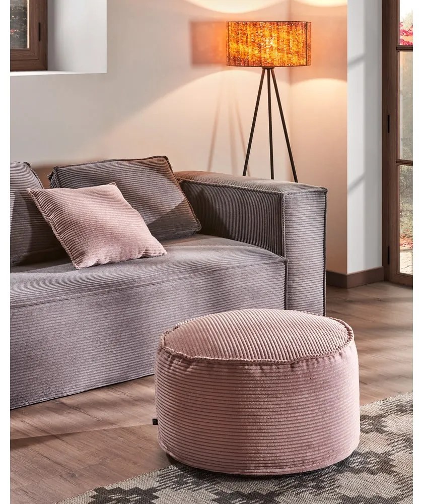 Szara sztruksowa sofa 240 cm Blok – Kave Home