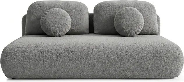 Sofa BASE Rozkładana Dwuosobowa Ciemnoszara Boucle Japandi