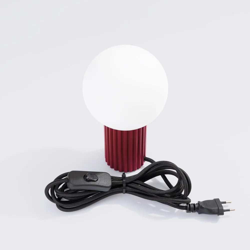 Bordowa lampa stołowa ze szklanym kloszem (wysokość 19 cm) Orbital – Nice Lamps