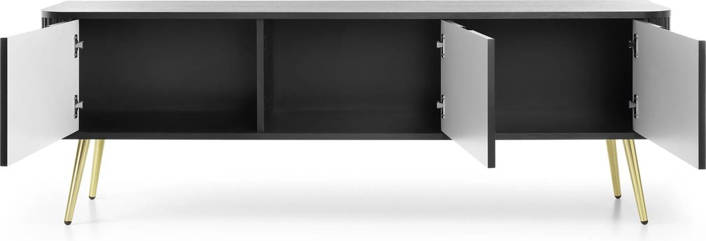 Szafka RTV stojąca ZENZERO 168 cm do Salonu pod Telewizor - Czarny