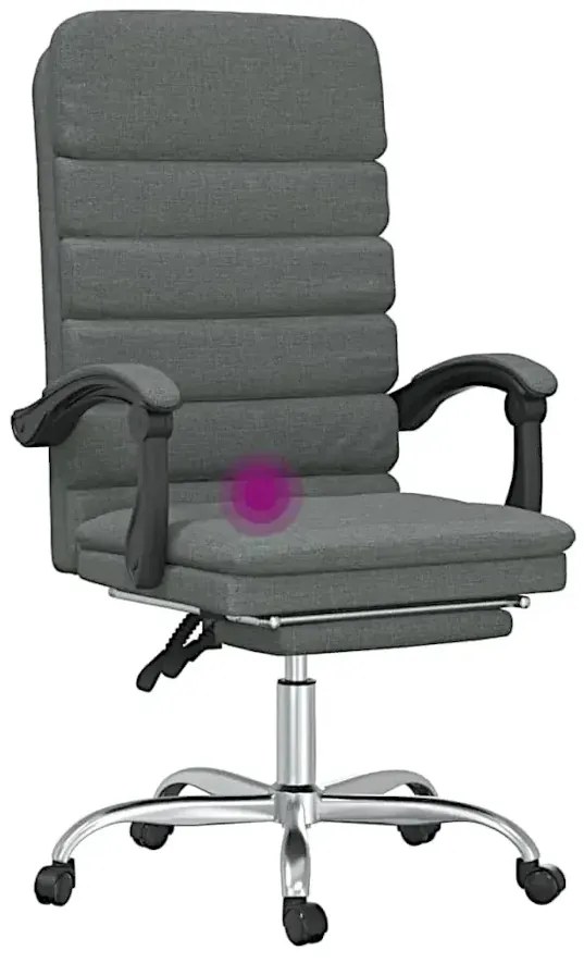 Ciemnoszary rozkładany fotel masujący z podnóżkiem - Olion 3X