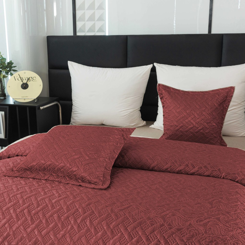 Narzuta na łóżko WICKER bordowy Rozmiar: 170 x 210 cm