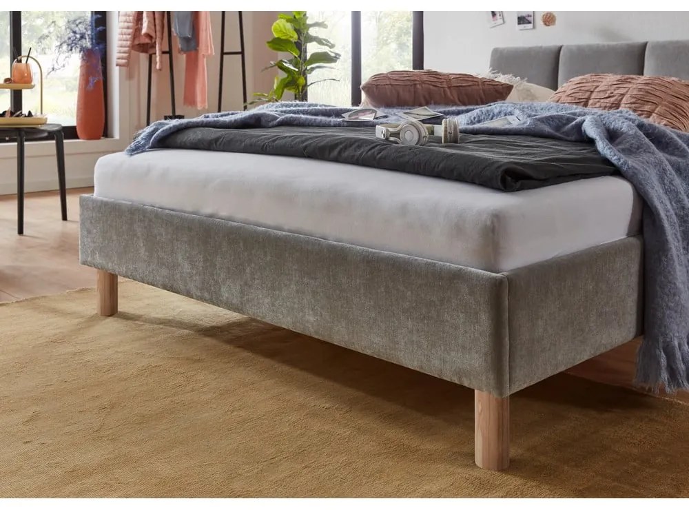 Szare tapicerowane łóżko jednoosobowe bez stelaża 120x200 cm Joker – Meise Möbel