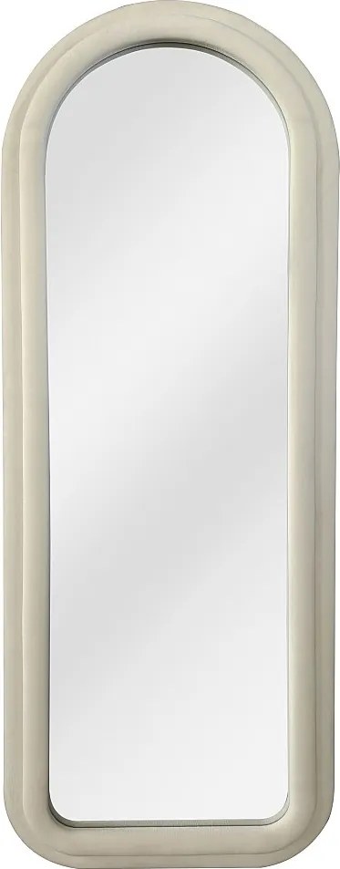 Łukowe lustro welurowe - dł. 60 x wys. 160 cm - Kremowe - RISALI