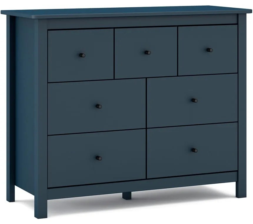 Ciemnoniebieska niska komoda z drewna sosnowego 110x80 cm Misti – Marckeric