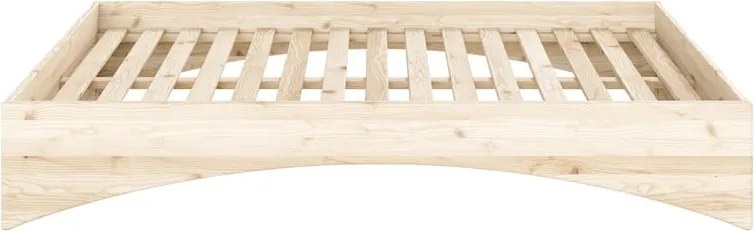 Łóżko dwuosobowe z litego drewna sosnowego bez zagłówka 180x200 cm w naturalnym kolorze Orbit – Karup Design