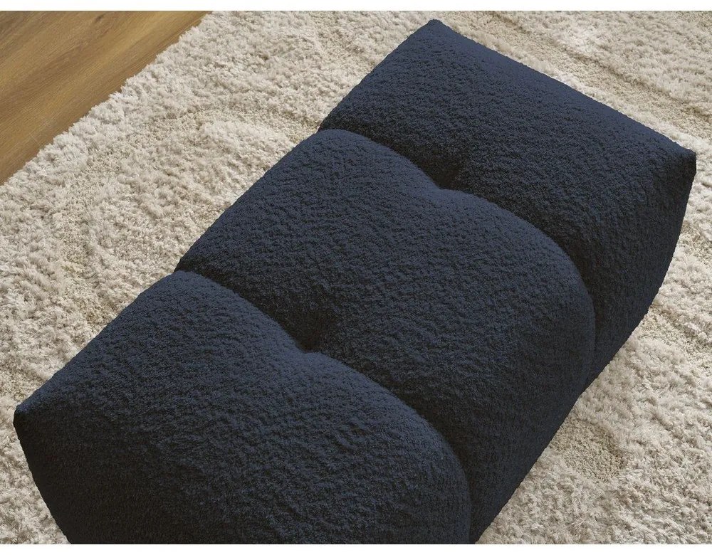 Niebieski podnóżek z materiału bouclé Roxelane – Bobochic Paris