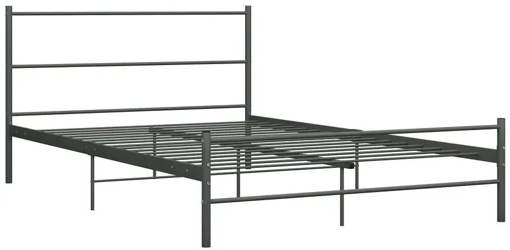 Szare metalowe łóżko dwuosobowe 160x200 cm F0-C13