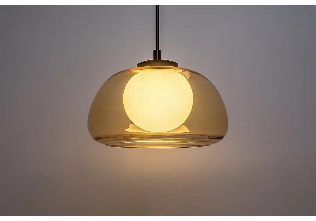 Rabalux 72273 nowoczesny żyrandol wiszący Elowen, bursztynowy, G9, 1x maks. 5 W