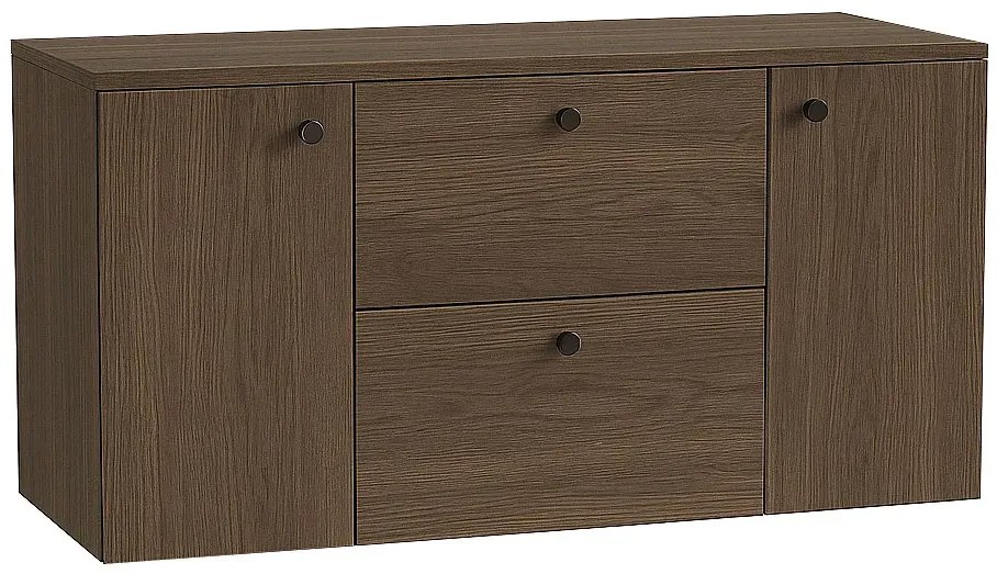 Wisząca szafka pod umywalkę w kolorze ciemny orzech S7-D58