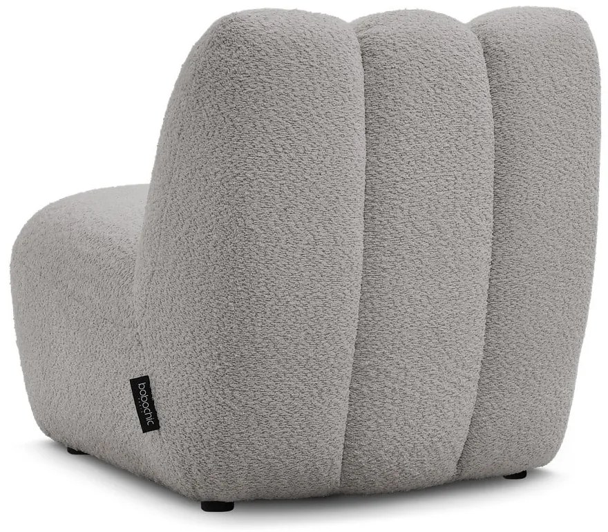 Jasnoszary fotel z materiału bouclé Janissaire – Bobochic Paris