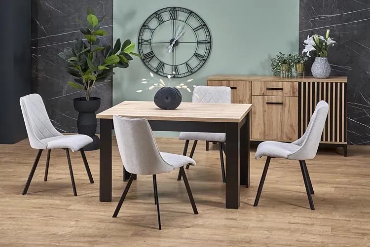 Klasyczny stół rozkładany dąb artisan + czarny K7-E79