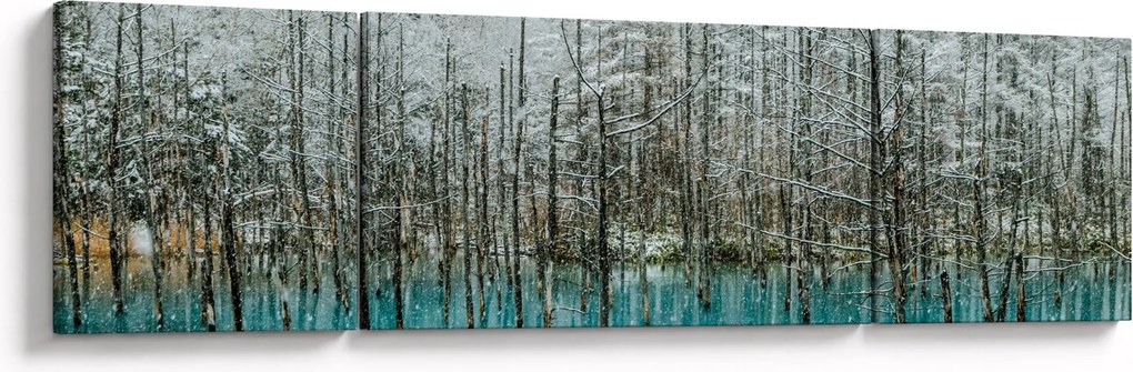Obraz - Turkusowy staw, Biei, Japonia (170x50 cm)