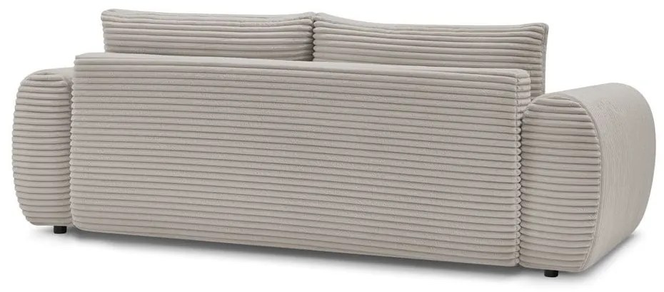 Jasnoszarobeżowa sztruksowa rozkładana sofa 257 cm Lucien – Bobochic Paris