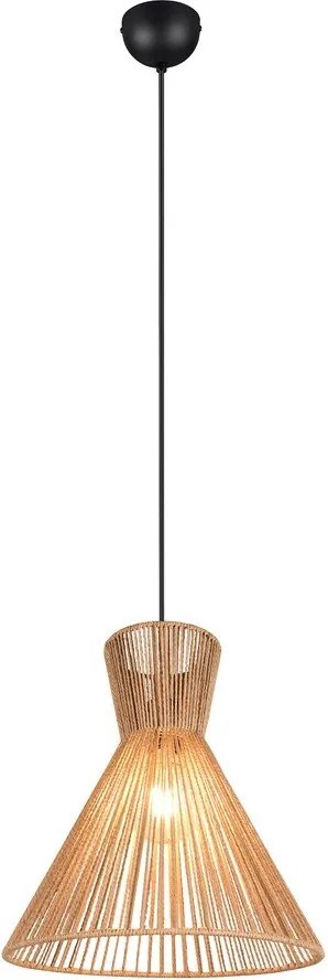 Metalowa lampa wisząca w naturalnym kolorze z kloszem plecionki papierowej ø 35 cm Rosalie – Reality