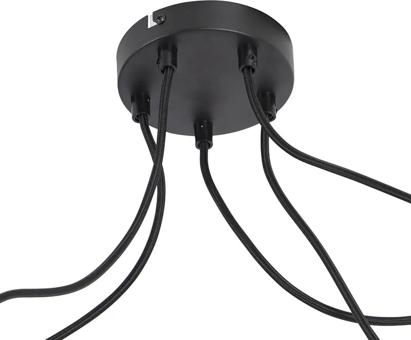 Designerska lampa wisząca czarna 5-światłowa - Cavalux