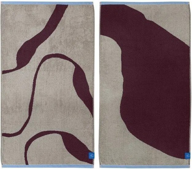 Bordowo-szarobeżowe ręczniki z bawełny organicznej frotte zestaw 2 szt. 40x55 cm Nova Arte – Mette Ditmer Denmark