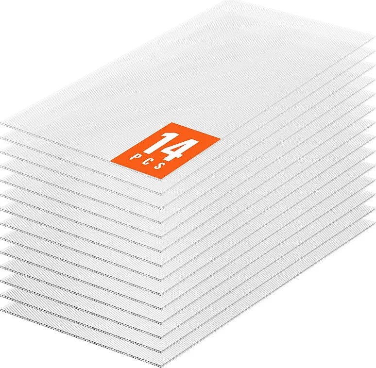 Panele Szklarniowe SucceBuy z Poliwęglanu Zestaw 14 Szt., 61cm X 122 cm X 0.8 cm, Płyty Dachowe, Ochrona UV, Wodoodporne, Odporność na Uderzenia do Ogrodu