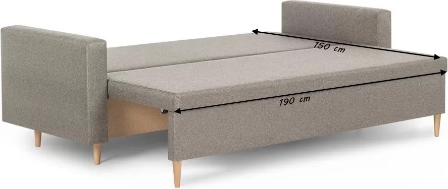 Kanapa sofa 3 osobowa z funkcją spania KEN Brązowy