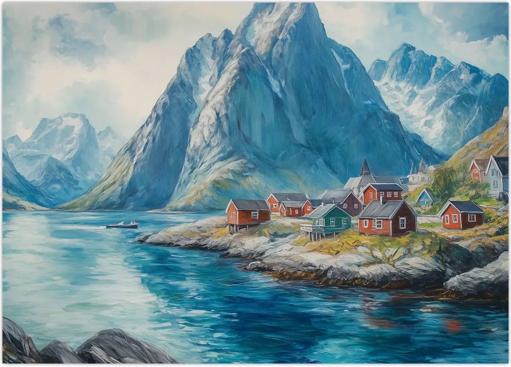 Obraz - Norweskie miasteczko (70x50 cm)